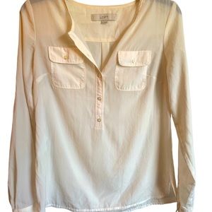 LOFT utility blouse cream. XS